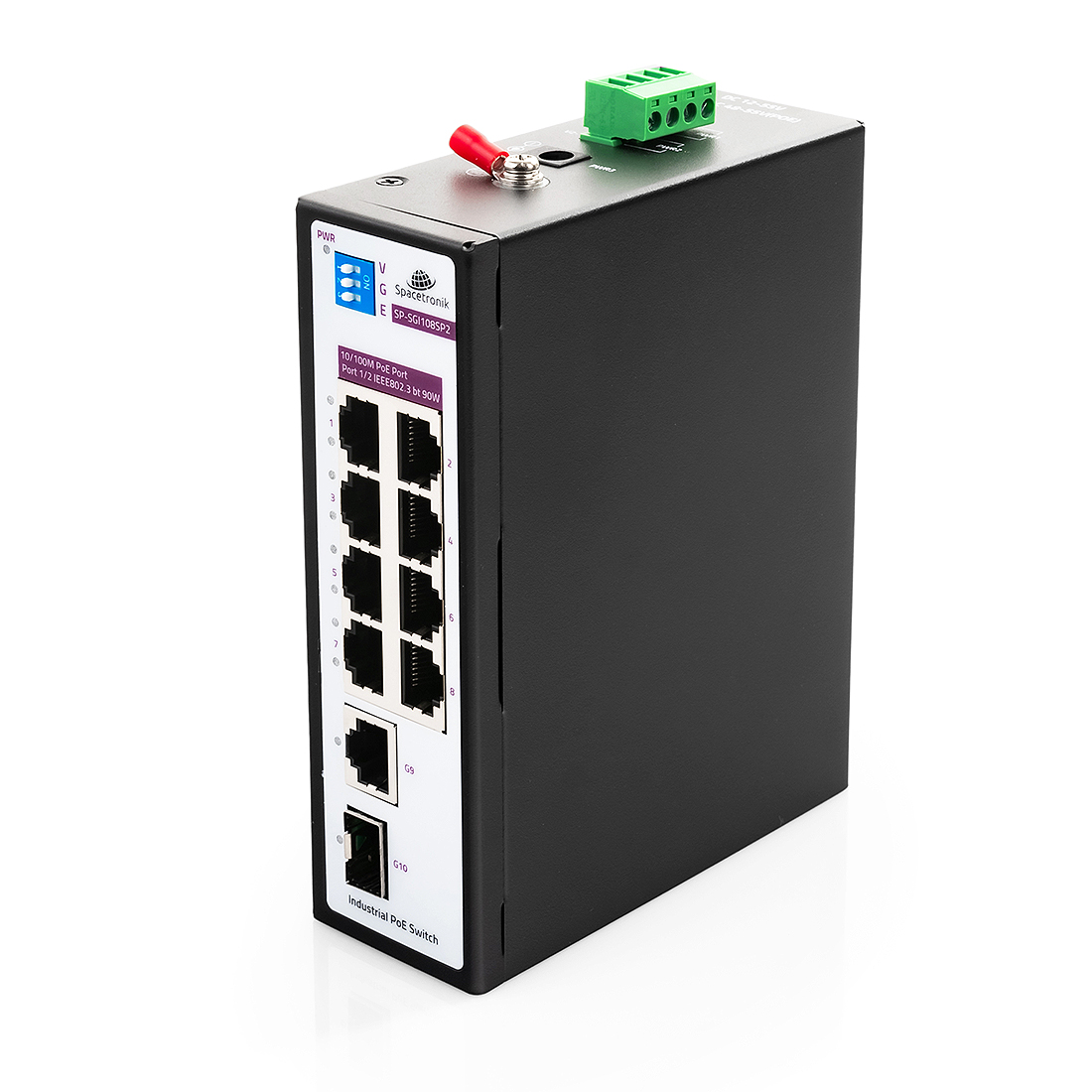 Switch Ethernet, Spacetronik switch, 9 portowy switch, 2,5G switch, switch do biura, switch do domu, szybki switch, sieciowy przełącznik, przełącznik Ethernet, 10G switch, Plug&Play switch, wytrzymały switch, metalowa obudowa switcha, switch z automatyczną negocjacją, przełącznik z LED wskaźnikami, przełącznik z certyfikatami CE, przełącznik z certyfikatami FCC, przełącznik z certyfikatami RoHS