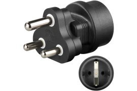 Adapter podróżny gniazdo Europa / Schuko - wtyk południowoafrykański typ M, BS 546, 15-A