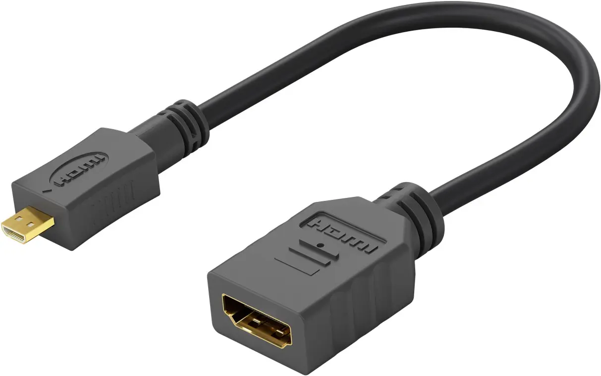 Adapter przejściówka micro HDMI - HDMI 2.0 4K Goobay FLEX czarny 15cm