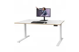 Set electric frame for the desk Spacetronik SPE-253W + table top 160x80 white  with cable entries