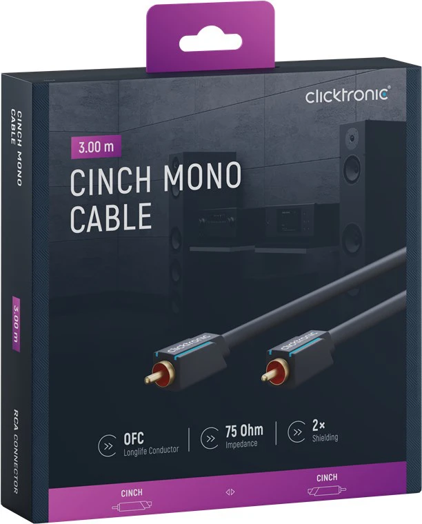 CLICKTRONIC Kabel Audio Subwoofer Coaxial RCA - RCA 3m