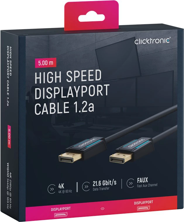 CLICKTRONIC Kabel DisplayPort DP - DP 5m