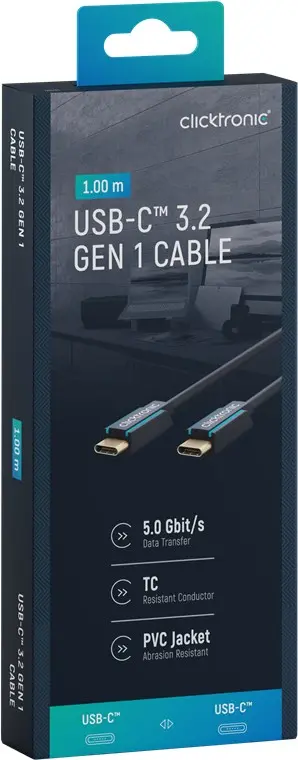 CLICKTRONIC Kabel USB 3.2 Gen1 2x USB-C 1m