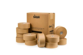 Water-activated eco-reinforced wood pulp tape 70 mm / 182 m Bublaki BT-W703R (10 pcs.)