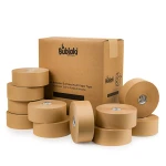 Water-activated eco-reinforced wood pulp tape 70 mm / 182 m Bublaki BT-W703R (10 pcs.)