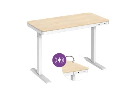 Elegant electrically adjustable desk with inductive charger Spacetronik Astrid SPE-B136WO