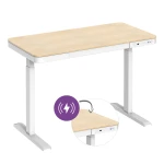 Elegant electrically adjustable desk with inductive charger Spacetronik Astrid SPE-B136WO