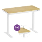 Elegant electrically adjustable desk with inductive charger Spacetronik Astrid SPE-B136WD