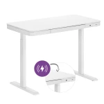 Elegant electrically adjustable desk with inductive charger Spacetronik Astrid SPE-B136WW