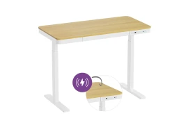 Elegant electrically adjustable desk with inductive charger Spacetronik Astrid SPE-B136WD