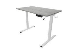 Desk with electric height adjustment and advanced Spacetronik Moris SPE-O124 controller, 100x60, white frame, gray top