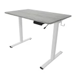 Desk with electric height adjustment and advanced Spacetronik Moris SPE-O124 controller, 100x60, white frame, gray top