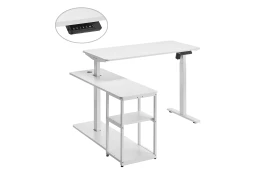 Adjustable L-shaped Electric Desk Spacetronik Loris SPE-L120WW Color White