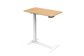 Electric adjustable table on wheels Spacetronik Buddy (white + wood)