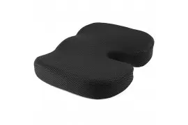 Ergonomic orthopedic pillow for sitting at the computer on the armchair black