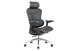 Ergonomic, black desk chair with adjustable headrest and armrests Spacetronik DORIS 30