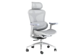 Ergonomic, gray office chair with adjustable headrest and armrests Spacetronik DORIS 30