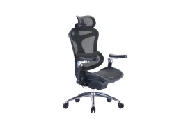 Ergonomic 6D desk chair black with adjustable headrest and armrests Spacetronik DORIS 40