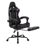 Spacetronik Rally ergonomic office chair with footrest and pillows, black and white