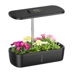 Smart flowerpot SMART GARDEN black with Spacetronik SPGC10 irrigation system