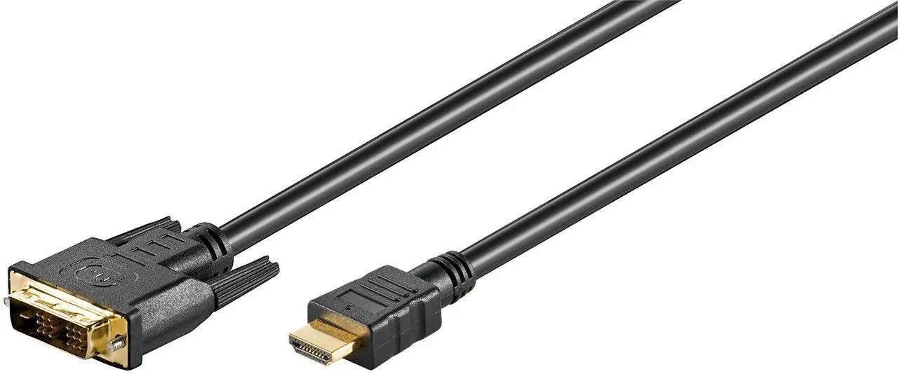 Kabel DVI-D (18+1 pin) Single Link - HDMI czarny 1m