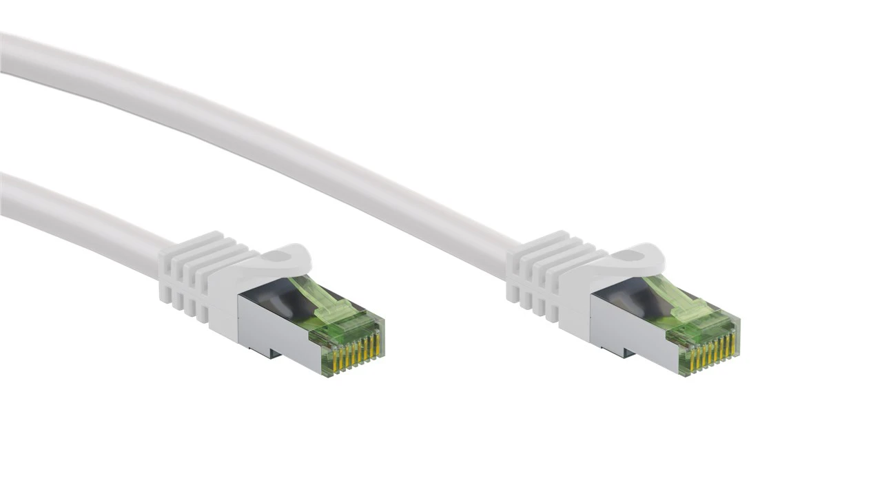 Kabel LAN Patchcord CAT 8.1 S/FTP cert. GHMT MIEDŹ biały 0,5m