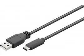 Kabel USB-C - USB-A 2.0 Czarny 0,5m Goobay