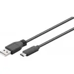 Kabel USB-C - USB-A 2.0 Czarny 1m 