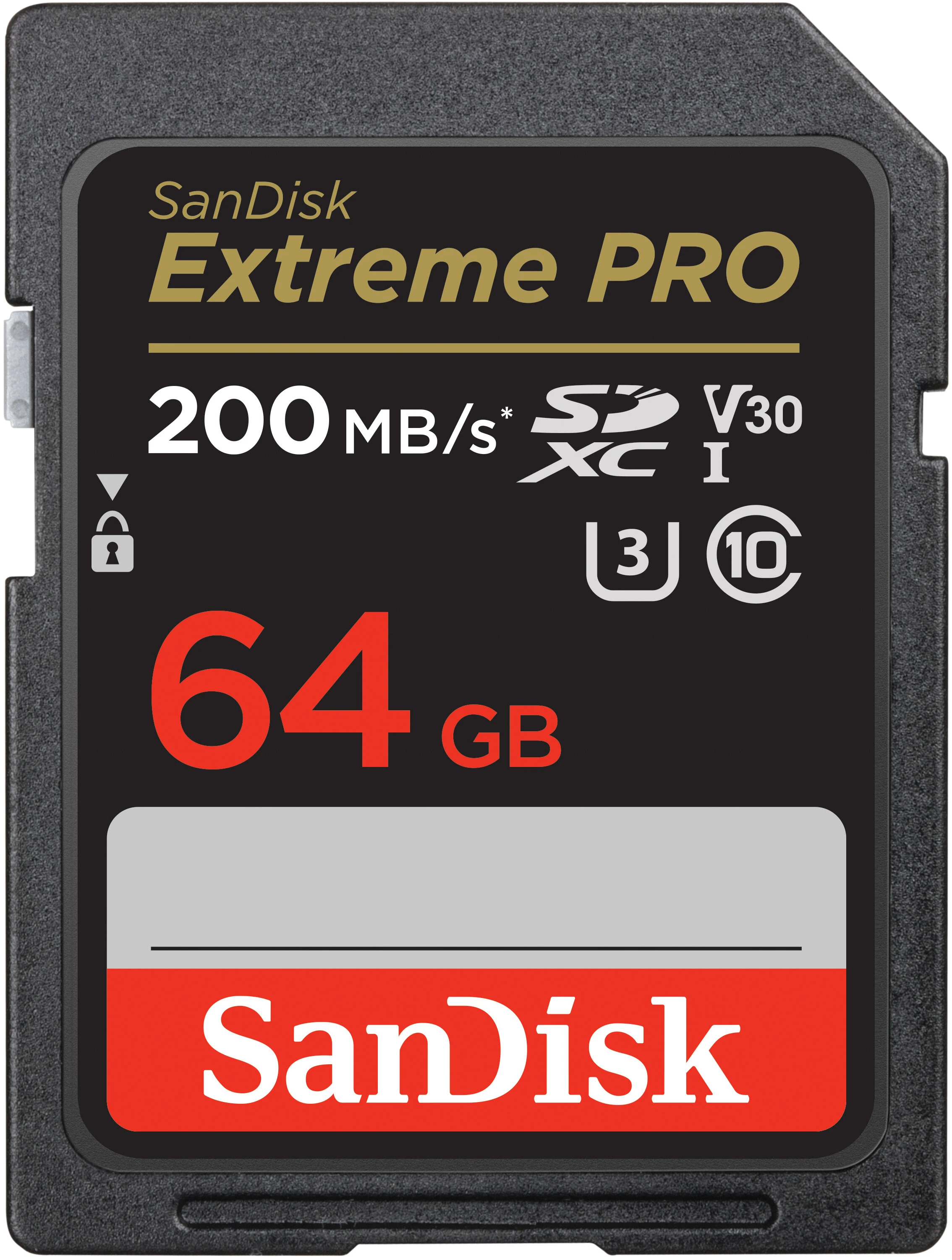 SANDISK Extreme Pro SDXC 64GB 200/90MB/s C10 V30 UHS-I U3 Memory Card