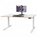 Set electric frame for the desk Spacetronik SPE-252W + table top 160x80 white with cable entries