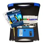 Acid meter tester of water pH solutions with a PeakTech 5310A battery