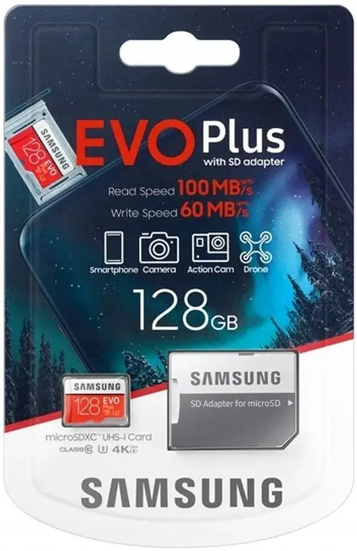 Karta pamięci SAMSUNG EVO+ microSD SDXC 128GB + adapter SD