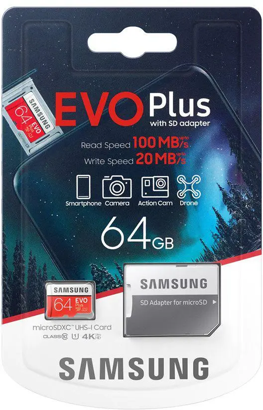 Karta pamięci SAMSUNG EVO+ microSD SDXC 64GB + adapter SD