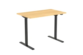 Adjustable desk with electric height change Spacetronik Moris SPE-O121, 100x60, Black frame, Light wood top