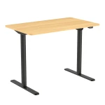 Adjustable desk with electric height change Spacetronik Moris SPE-O121, 100x60, Black frame, Light wood top