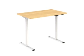 Adjustable desk with electric height change Spacetronik Moris SPE-O121, 100x60, White frame, Light wood top