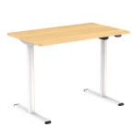 Adjustable desk with electric height change Spacetronik Moris SPE-O121, 100x60, White frame, Light wood top