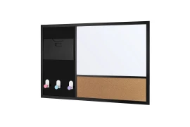 Magnetic Dry Erase + Cork Wall Board 900x600 mm with 3 Holders