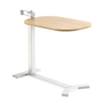 Bed Table with Adjustable Height Spacetronik BUDDY 06, Light Wood Top, White Frame