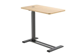 Bed Table with Adjustable Height Spacetronik BUDDY 07, Light wooden Top and Black Frame