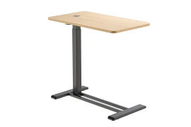 Bed Table with Adjustable Height Spacetronik BUDDY 08, Light wooden Top and Black Frame