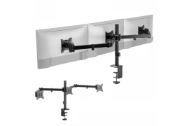 Spacetronik SPA-130 articulated desk holder for 3 monitors