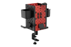 Perforated holder for accessories above the desk Spacetronik Ergoline Holdee SPB-154R, Red and Black