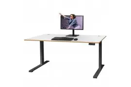Set electric frame for the desk Spacetronik SPE-252B + table top 160x80 white with cable entries