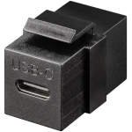 Keystone connector, USB-C 3.1 socket, double-sided, black Spacetronik