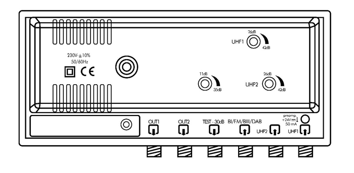 Wzmacniacz amplifer TV 1x4